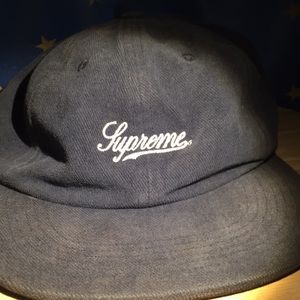 Supreme Script Hat Navy Blue